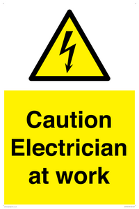 Caution Electrician at work